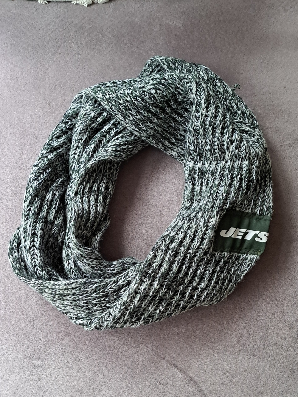 Jets Green and Gray Infinity Scarf